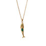 Green onyx fish pendant necklace by Mirabelle